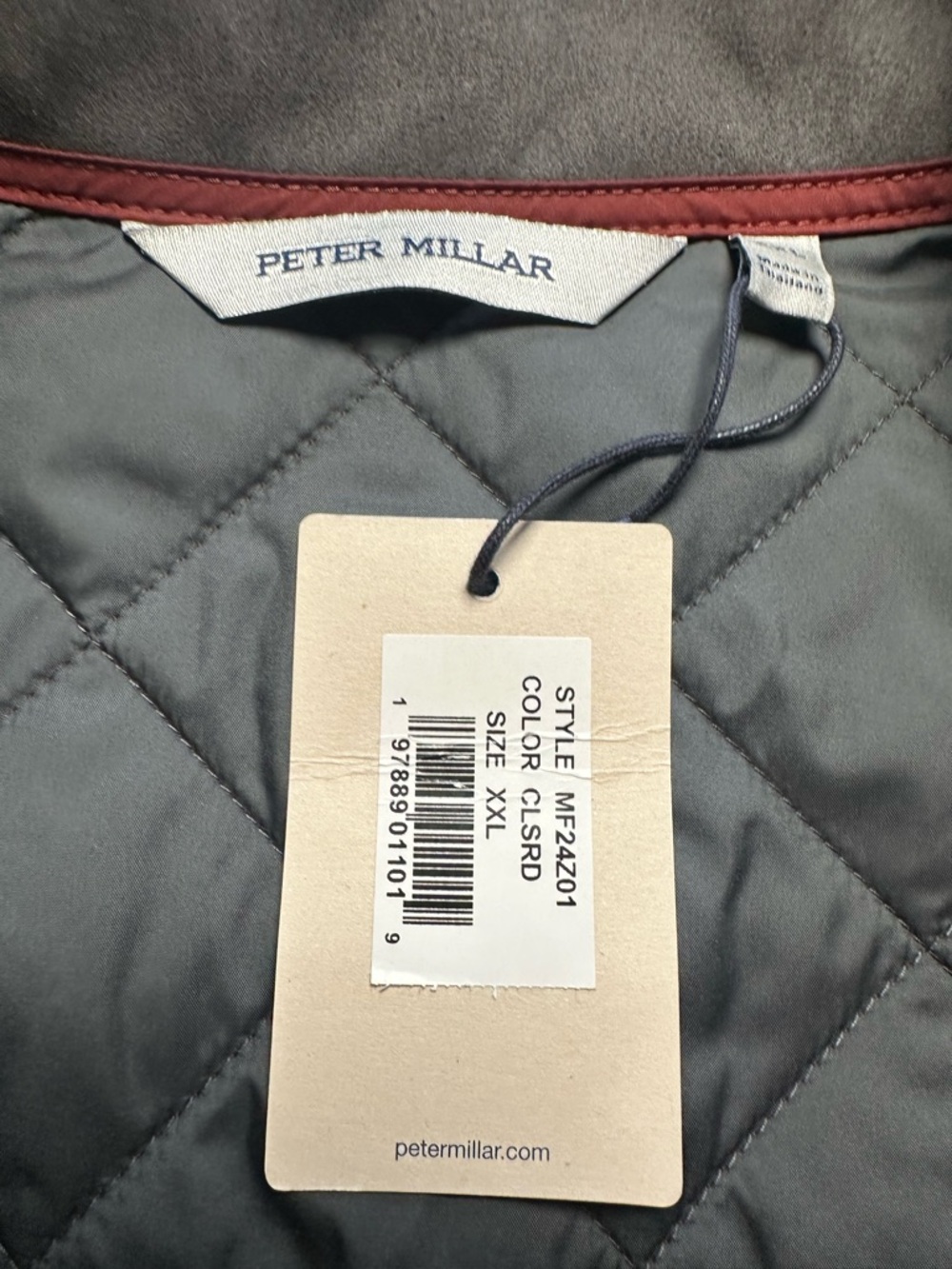 Peter Millar Quilted Burgundy Zip-Front Vest - Picture 8 of 13
